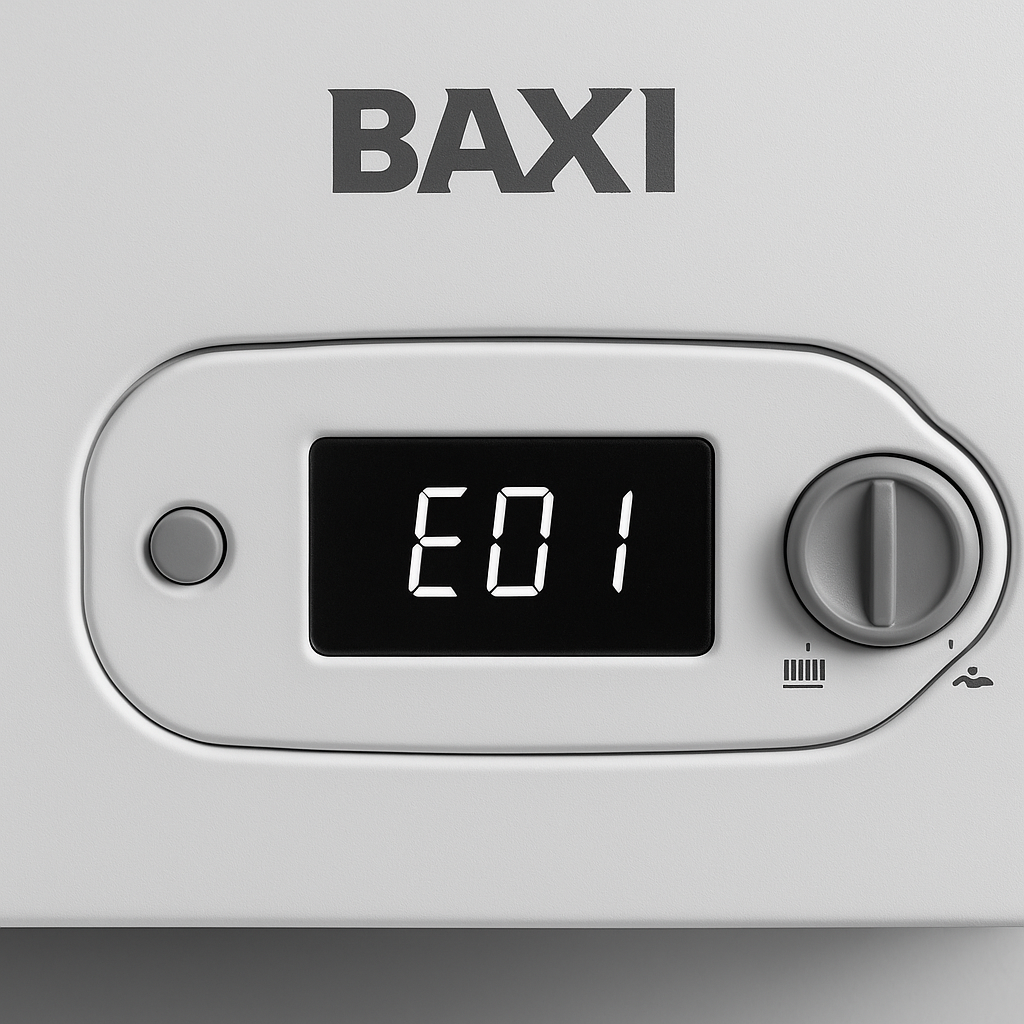 Caldaia Baxi con errore E01 sul display