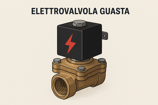 Elettrovalvola guasta per caldaia con segni di usura