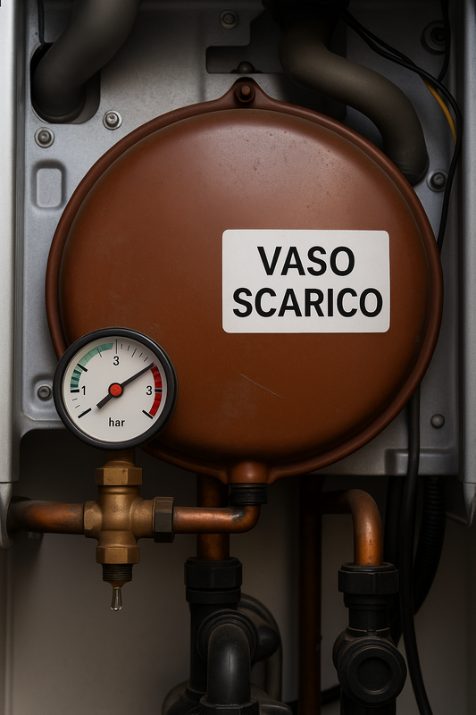 vaso di espansione caldaia scarico con pressione instabile e perdita d’acqua
