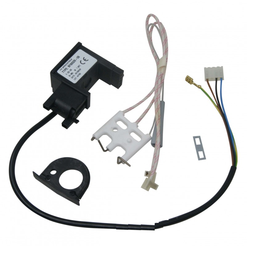 accenditore nero con elettrodi bianchi