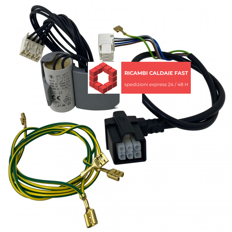 kit con condensatore e fili per cablaggio circolatore wilo