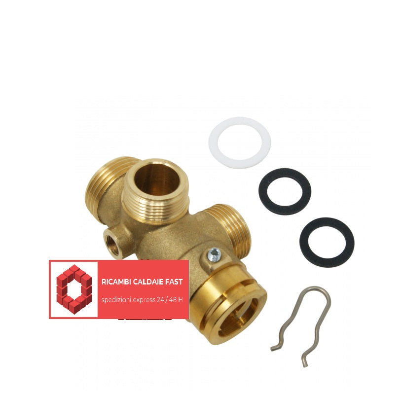 valvola in ottone con guarnizioni e clip