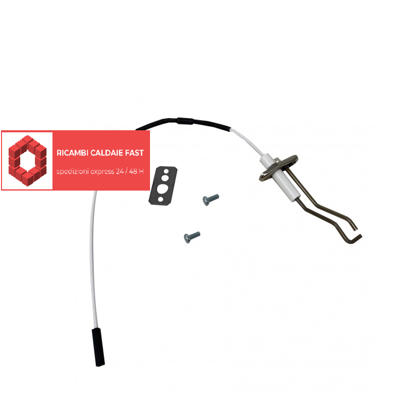 elettrodo bianco con guarnizione e viti