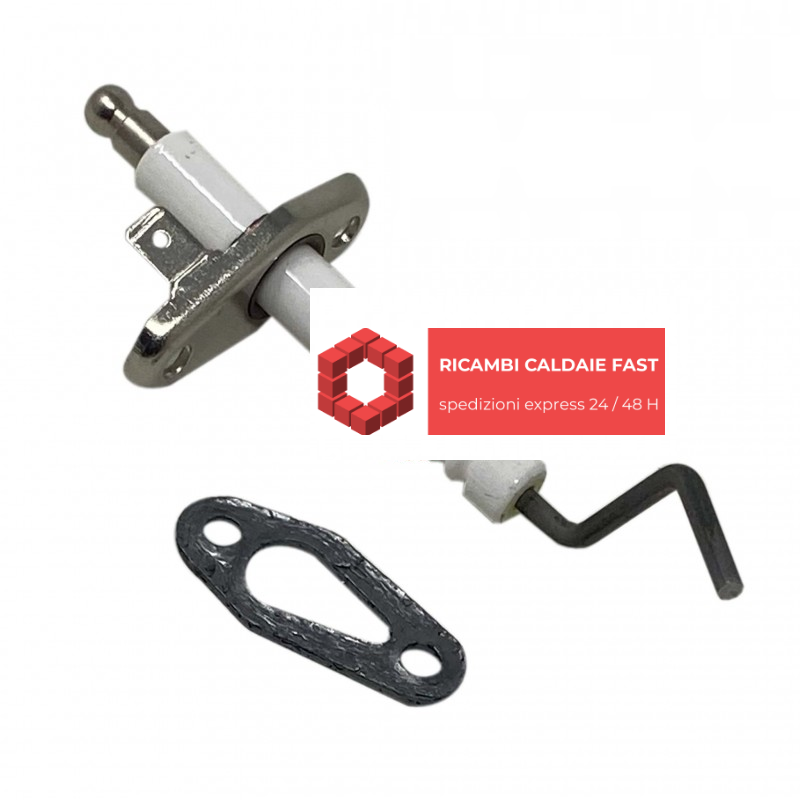 elettrodo per caldaie Ferroli con guarnizione grigia