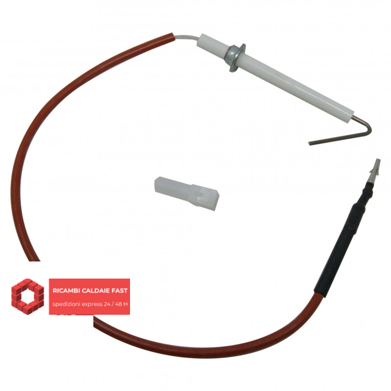 Elettrodo grigio di accensione e candela per caldaie Savio Biasi