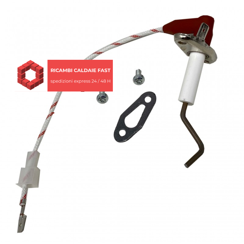 Elettrodo grigio ionizzazione per ariston 60000867 con guarnizioni e viti