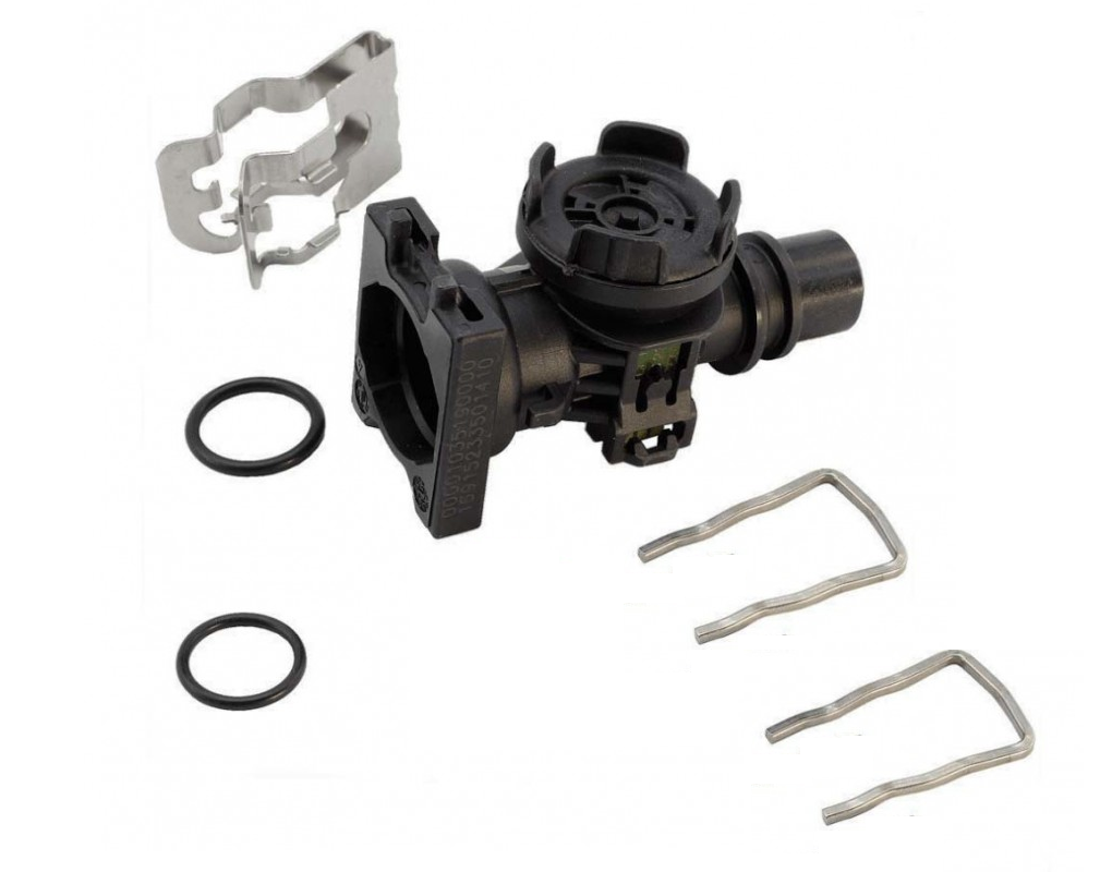 flussometro nero con clips e guarnizioni