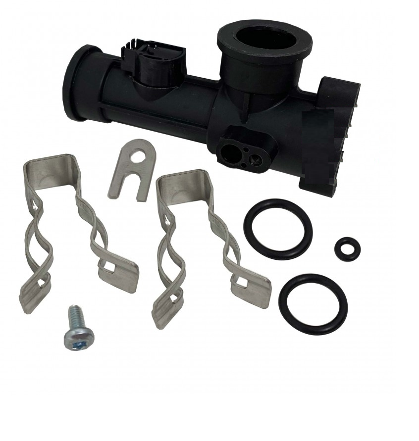 flussometro nero con staffe e guarnizioni