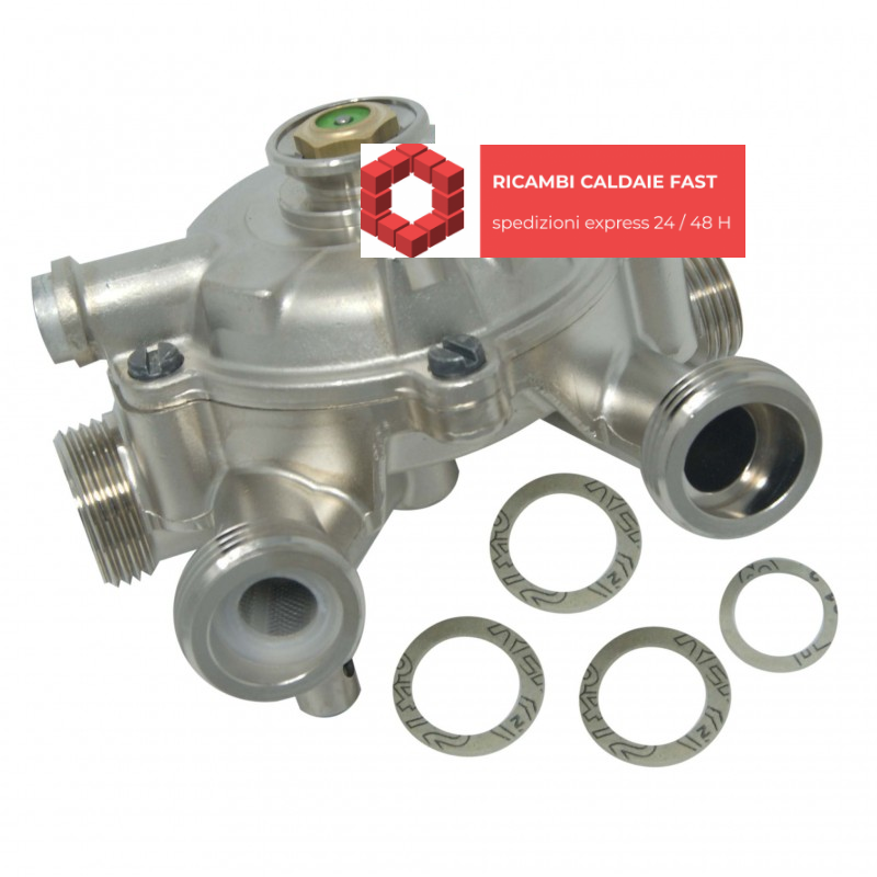 gruppo acqua grigio con guarnizioni per caldaia Vaillant 011156