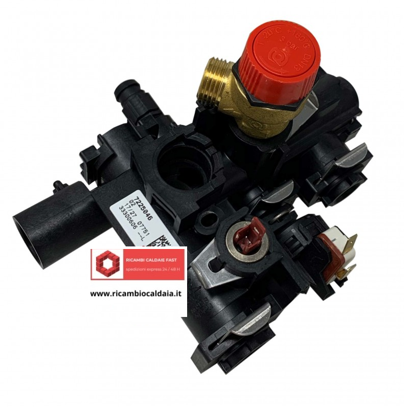 gruppo mandata blocco completo di valvola sicurezza e sonda ntc rossa