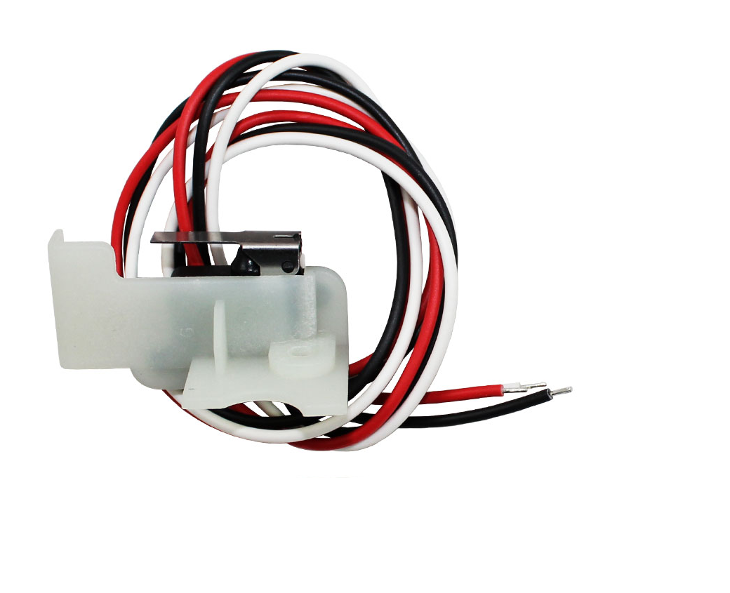 microinterrutore con fili rosso nero e bianco