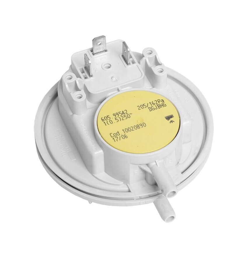 pressostato rotondo grigio e giallo