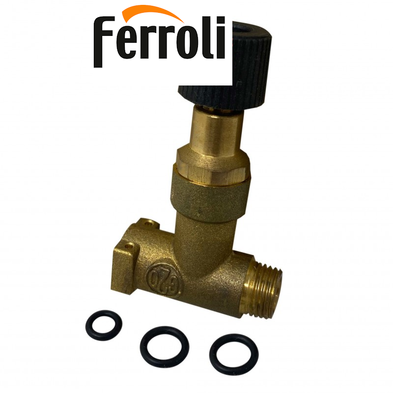 rubinetto ottone con manopola nera e guarnizioni