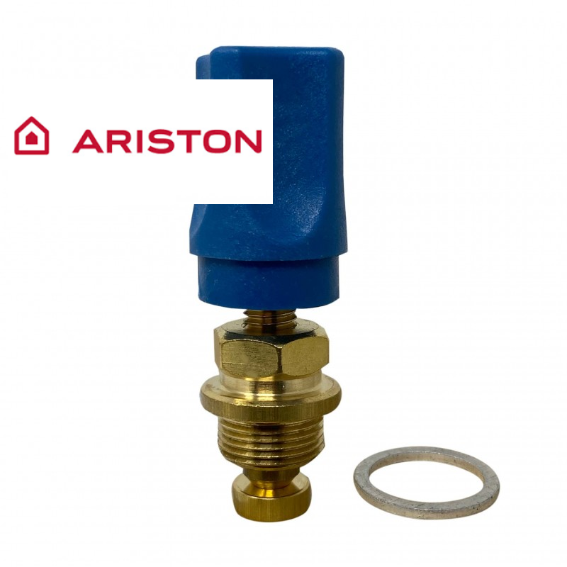 rubinetto ottone con manopola blu e guarnizione