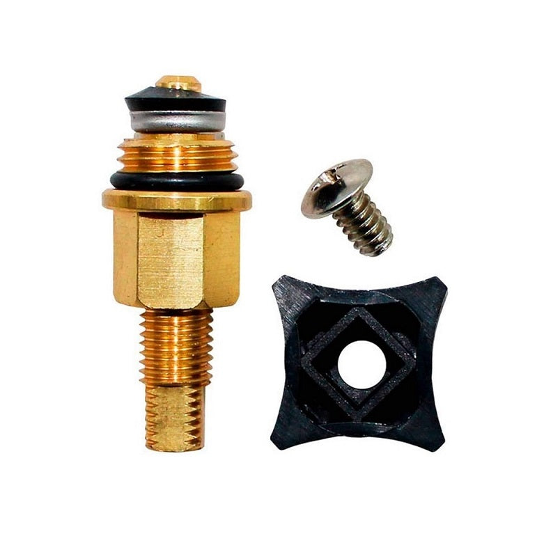 rubinetto ottone con manopola nera e vite