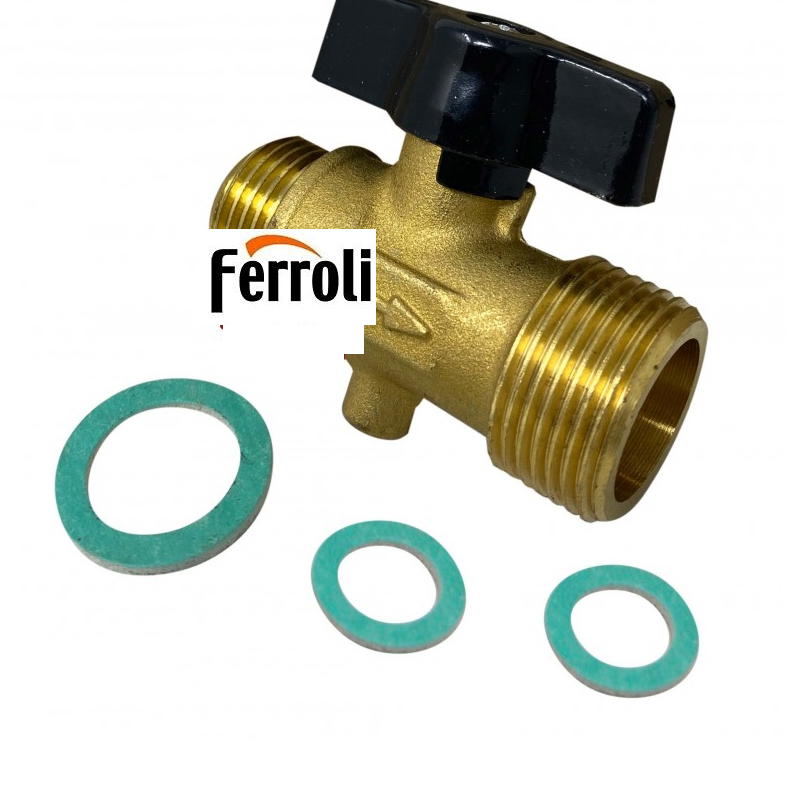 Rubinetto carico a sfera 1/2- 3/4 , lunghezza 5,5 cm .