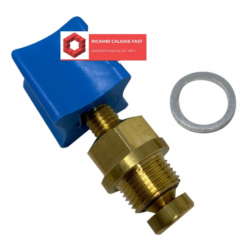 rubinetto ottone con testa blu e guarnizione