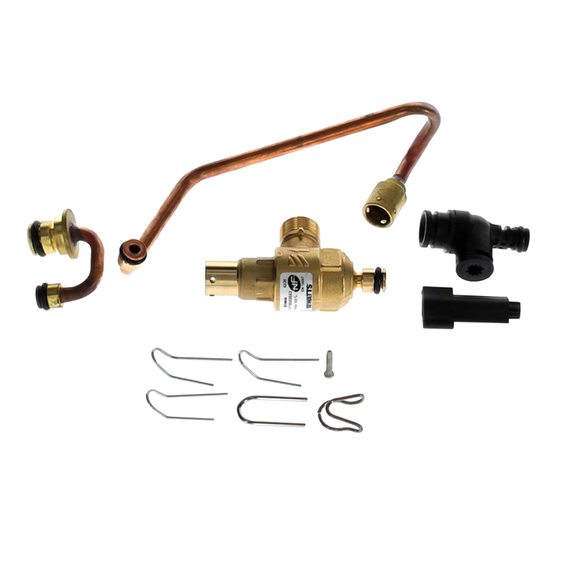 rubinetto ottone con tubo in rame clips e adattatori