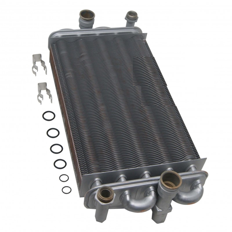 Scambiatore bitermico caldaie Saunier Duval S1086800 con clips e guarnizioni