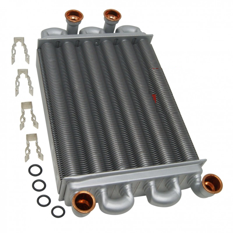 scambiatore bitermico per caldaie Ariston con guarnizioni e clips