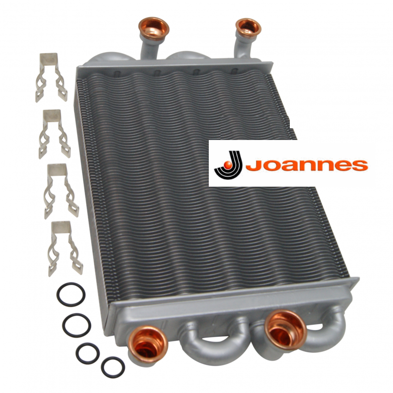 scambiatore bitermico con guarnizioni e clips per caldaia Joannes
