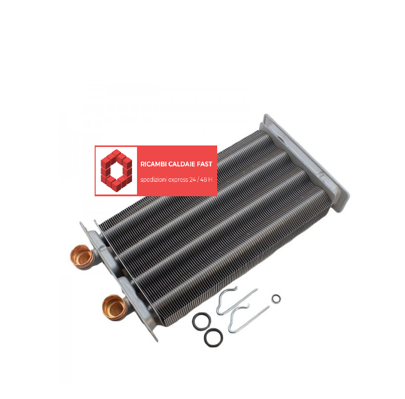 scambiatore a piastre grigio con guarnizioni e clips