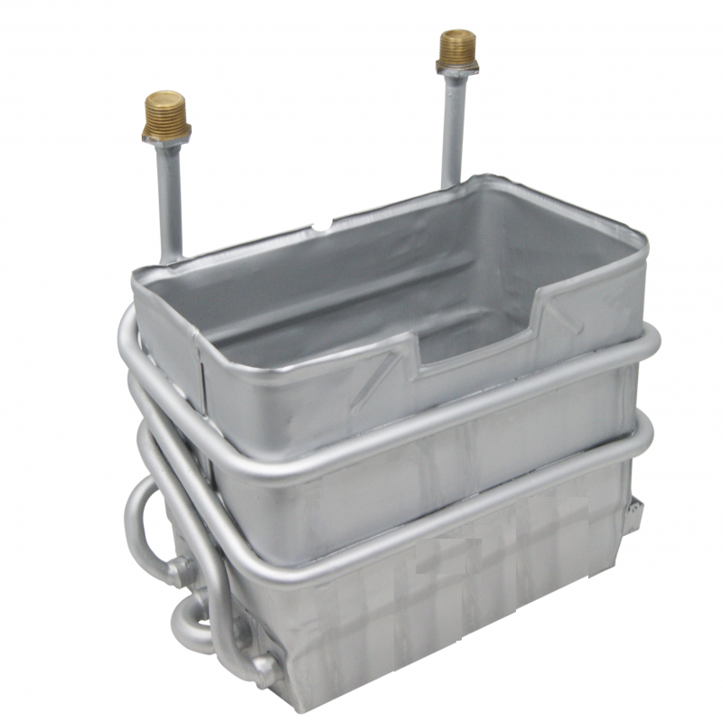 scambiatore rettangolare con attacchi in rame verniciato grigio