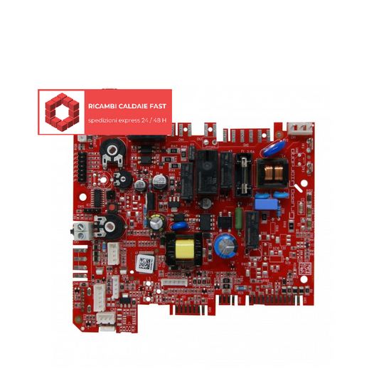 scheda elettronica rossa con display integrato