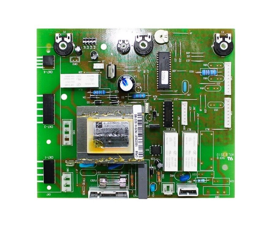 scheda elettronica verde con confezione per caldaie riello