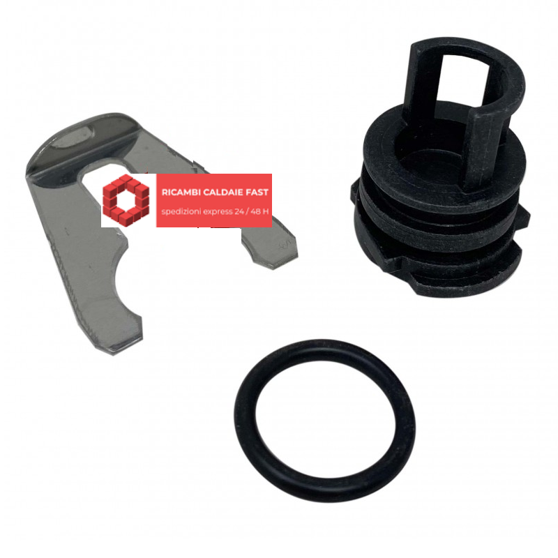 Tappo nero , guarnizione e clips per gruppo acqua