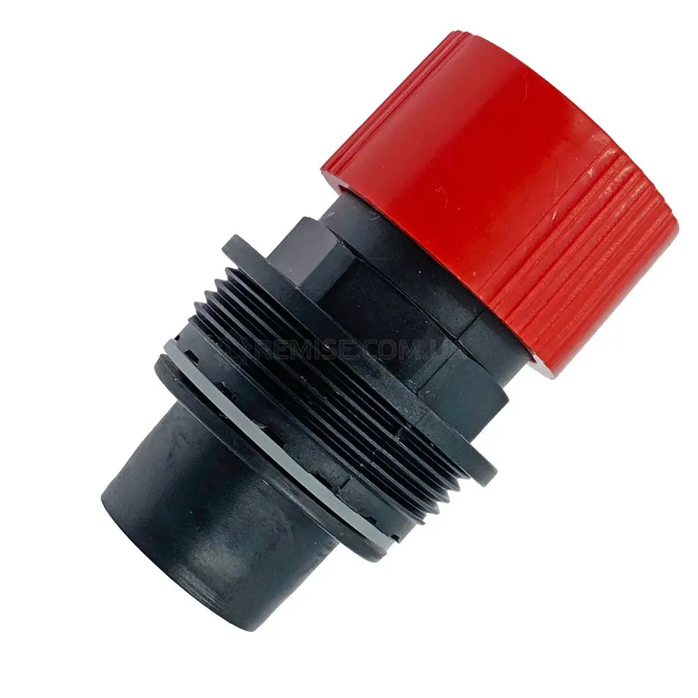 valvola con testa rossa e attacco nero