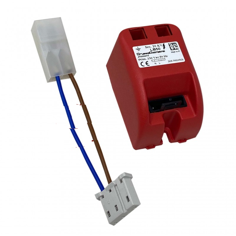 trasformatore con cablaggi rosso