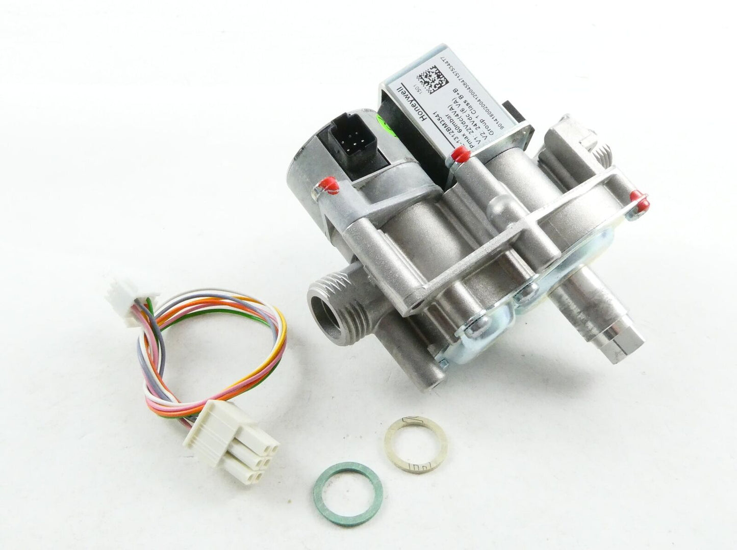 valvola gas grigia con cavo e guarnizioni