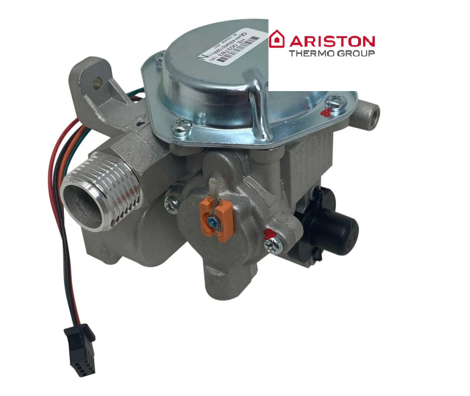 valvola gas grigia con cavo elettrico