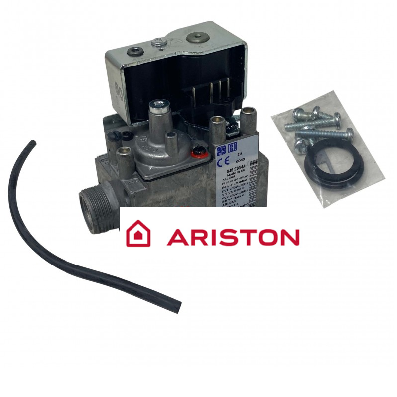 valvola gas grigia con bobina viti e guarnizioni