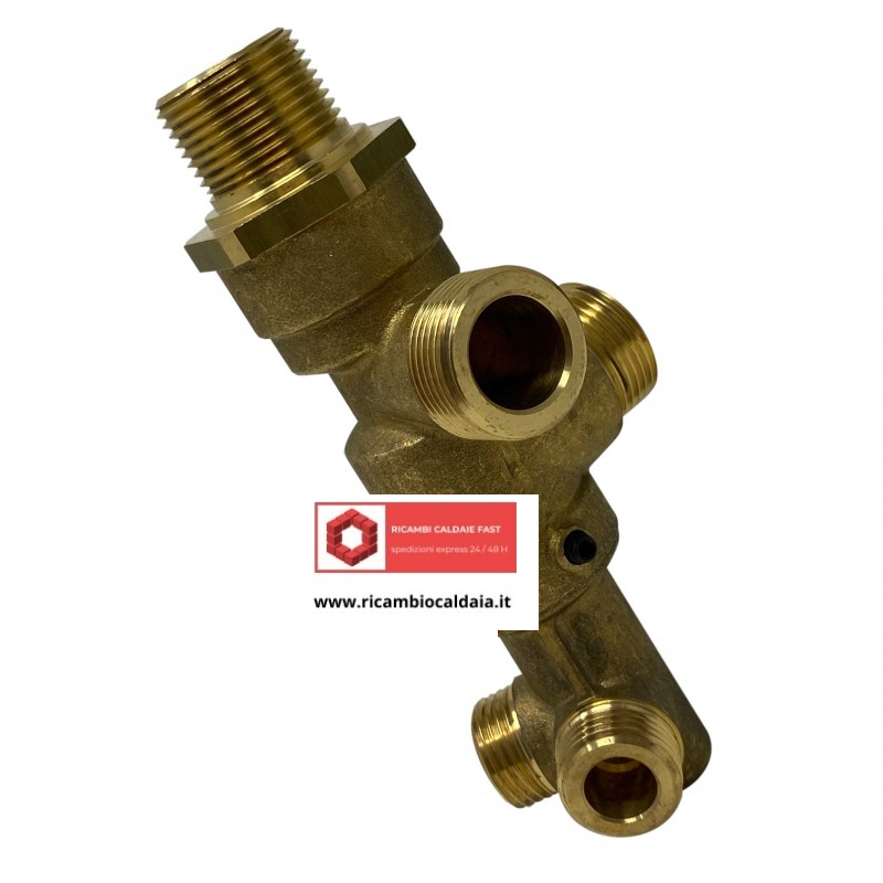 valvola a tre vie originale in ottone unical 95250376 gialla