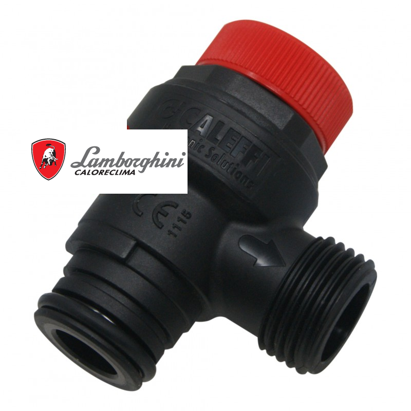 valvola sicurezza nera con tappo rosso