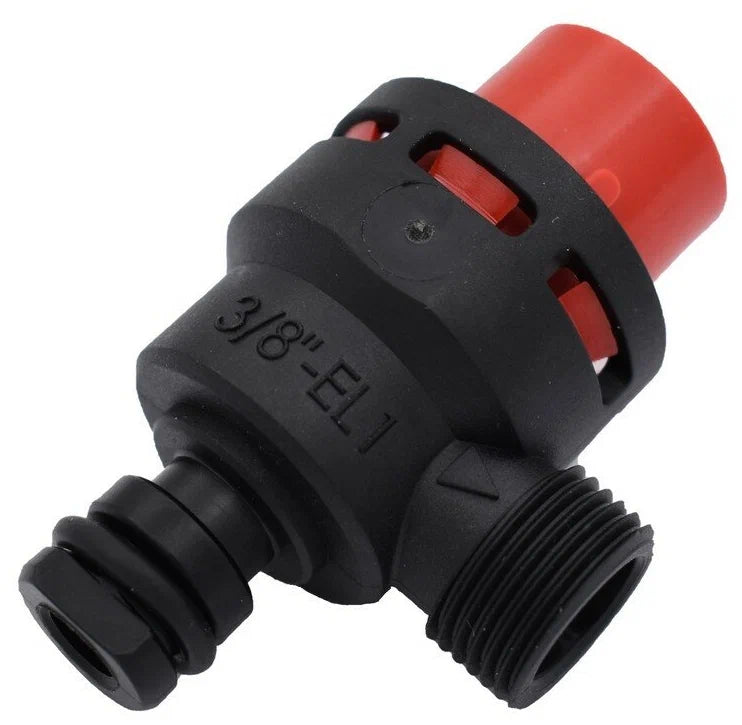 valvola sicurezza nera 3/8 con testa rossa