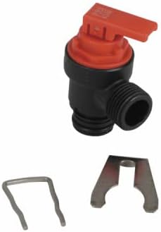 valvola nera con testa rossa e clips