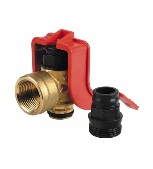 valvola sicurezza ottone con testa rossa