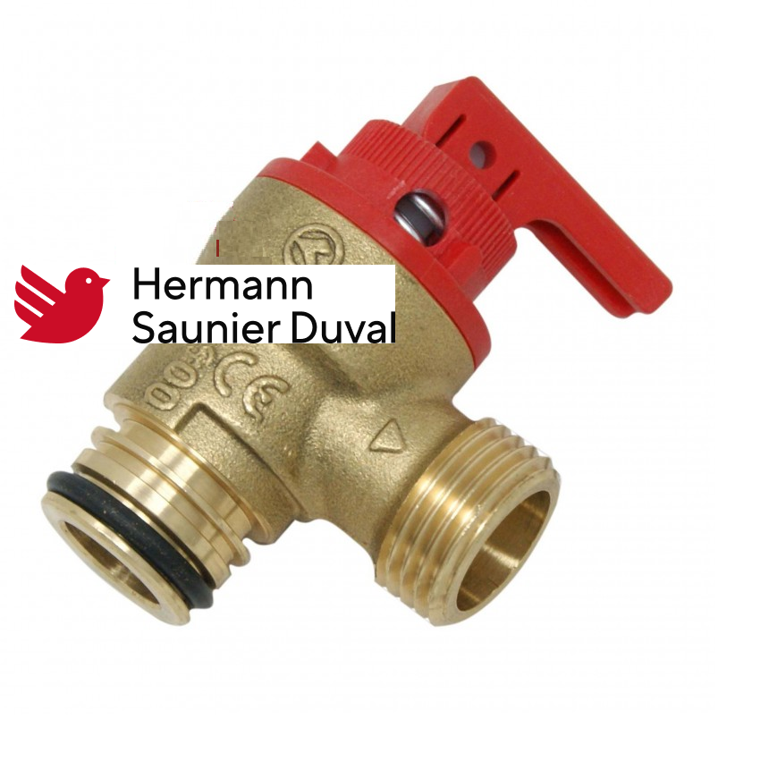 valvola di sicurezza ottone con manopola rossa