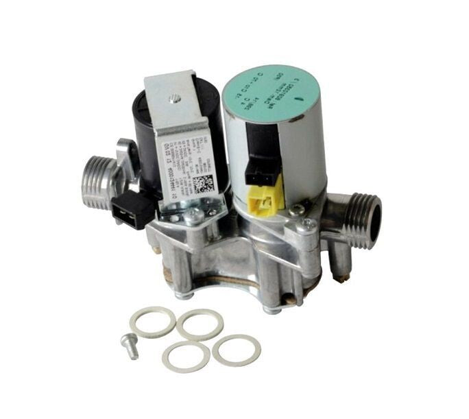 valvola gas grigia con 4 guarnzioni e vite