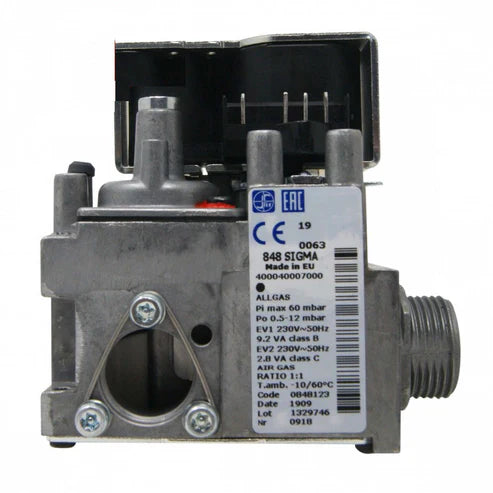 valvola gas grigia con solenoide