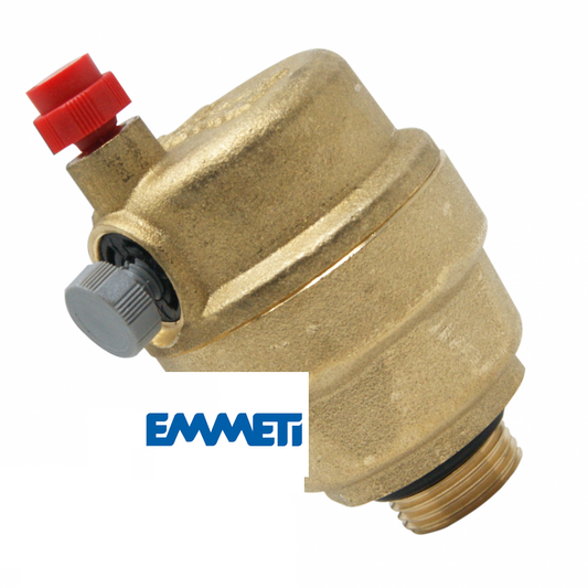 valvola sfogo ottone con manopola rossa e grigia