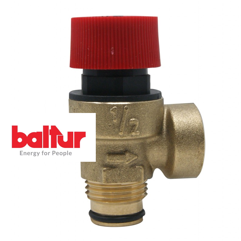 valvola ottone con manopola rossa