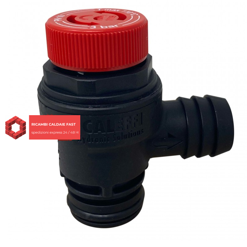 Valvola di sicurezza Caleffi 3 bar nera con o-ring per immergas