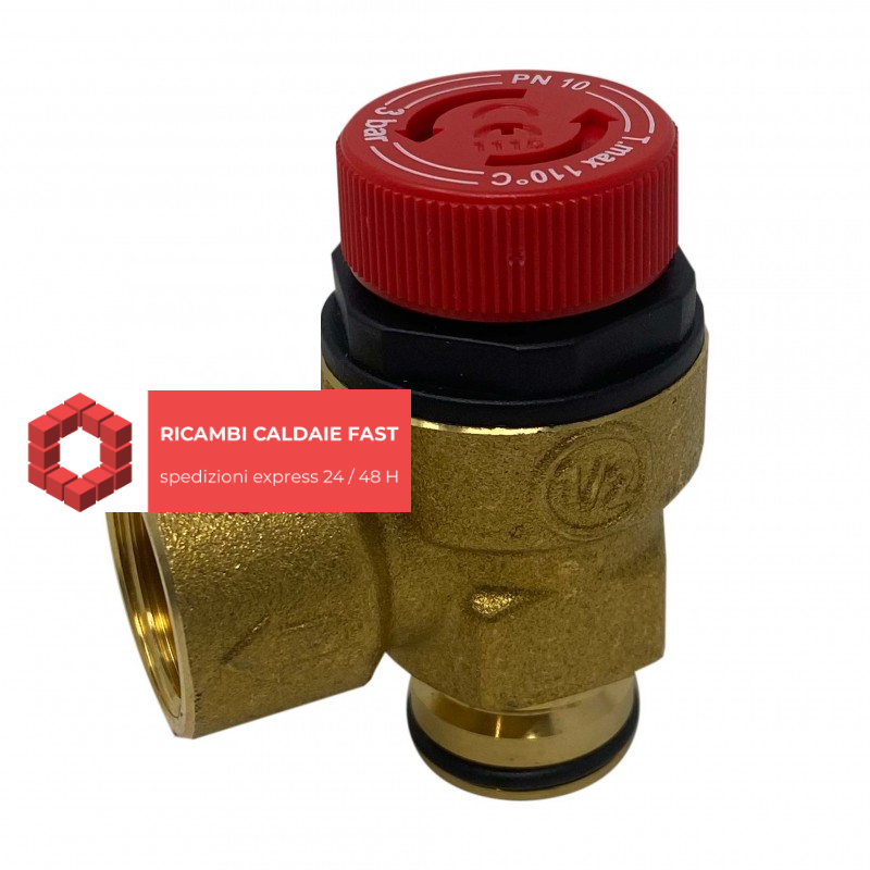 valvola di sicurezza rossa 3 bar 1/2'' M con guarnizione per Hermann