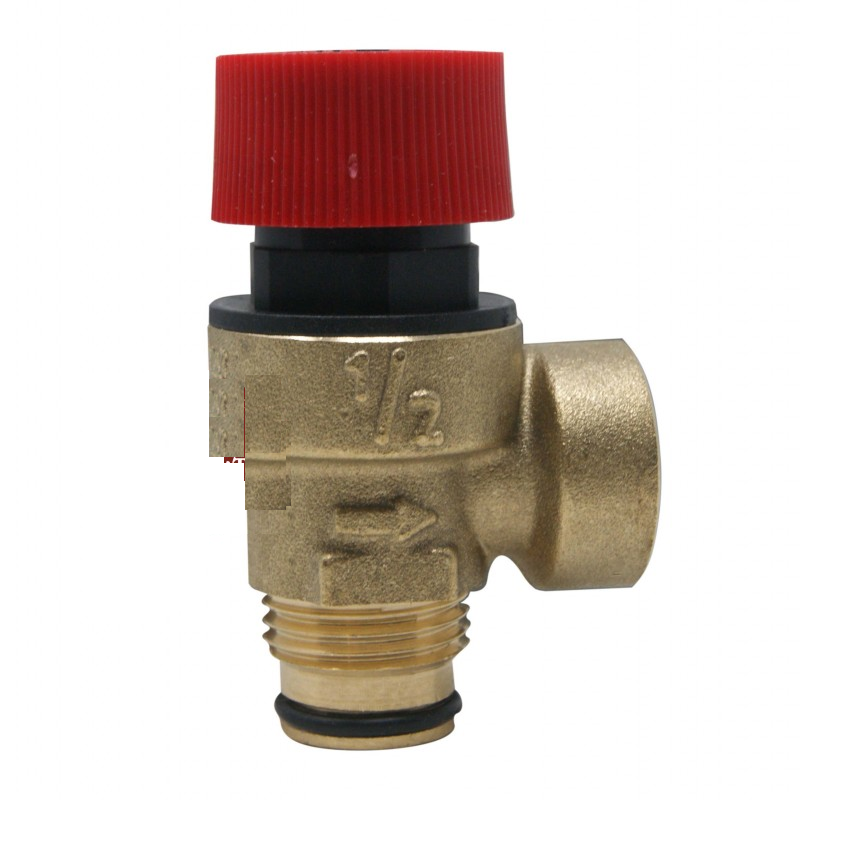 valvola sicurezza ottone con manopola rossa