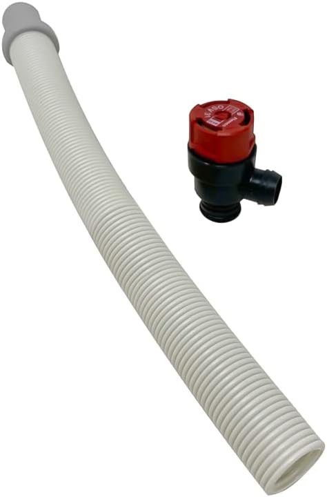 valvola sicurezza nera con testa rossa e tubo