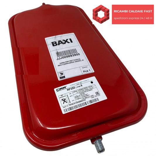 Vaso espansione rettangolare 6 litri Cimm rosso per Baxi JJJ005693900